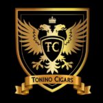A gold crest with the words tonino cigars underneath it.