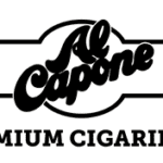 A black and white image of the al capone logo.