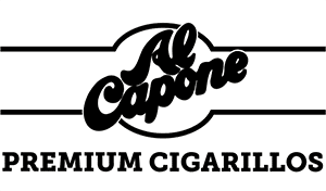 A black and white image of the al capone logo.