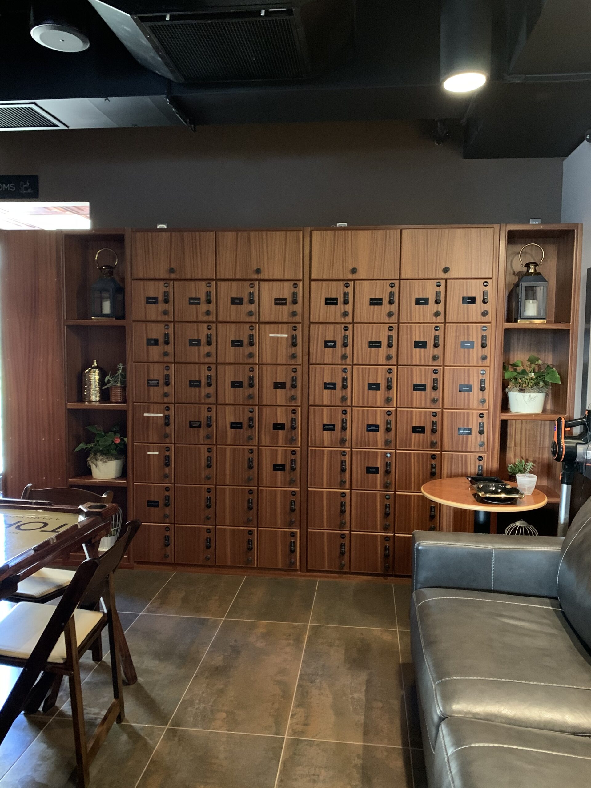 Cigar Lockers with Bookcase