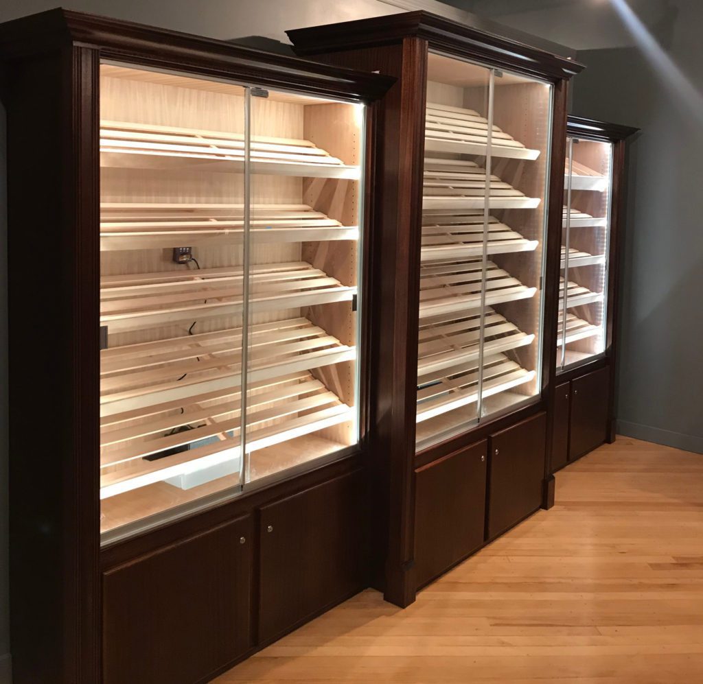 Commercial Display Cabinet Humidors from Newsham's Woodshop Inc.