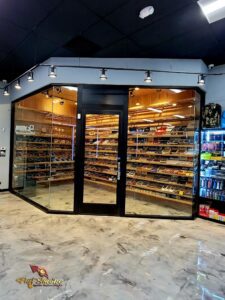 A store with many shelves of dvds and cds.