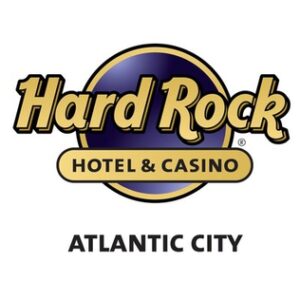 A logo of hard rock hotel and casino atlantic city.