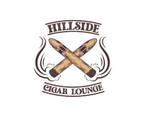 A logo for hillside cigar lounge.