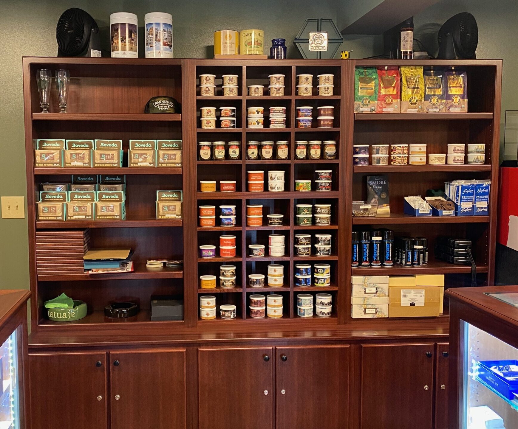 Custom Pipe Display Cabinet w/ Bottom Storage