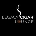 A black and white logo for the legacy cigar lounge.