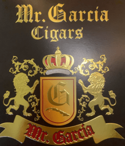 A close up of the cigar label on a box