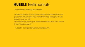 A yellow card with the words bubble testimonials
