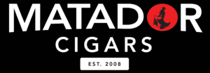 A black and white logo for a cigar shop.