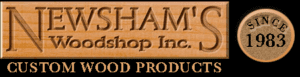 A wood product logo with the name of a shop.