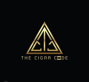 A gold and black logo for the cigar code.