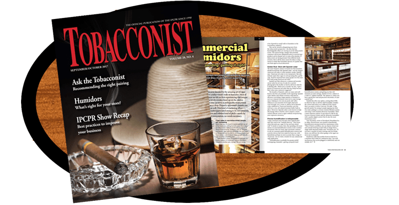 A magazine with an article about commercial humidors.